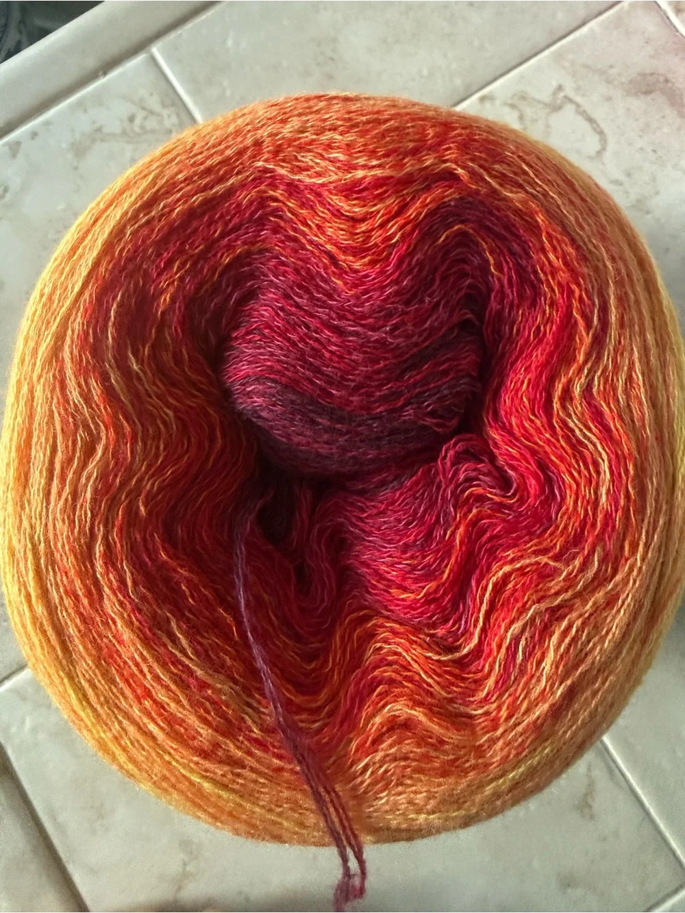 Shades of Merino Cotton Yarn in Pink, Orange and Yellow Blend